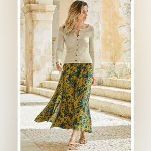 Peruvian Connection Wild Poppies Maxi-Skirt - NWT